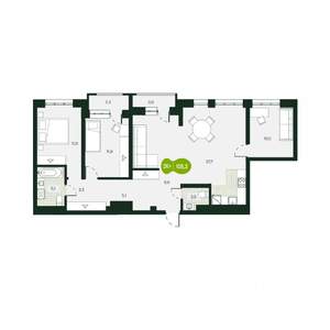 4-к квартира, вторичка, 105м2, 1/18 этаж