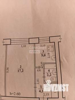 1-к квартира, вторичка, 28м2, 1/5 этаж