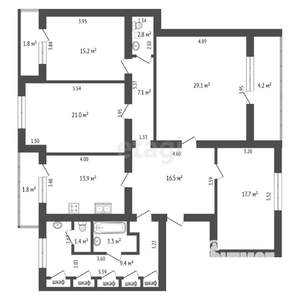 4-к квартира, вторичка, 149м2, 5/5 этаж