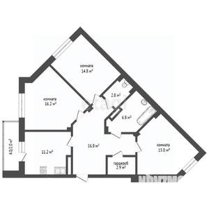 3-к квартира, вторичка, 88м2, 1/17 этаж