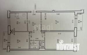 3-к квартира, вторичка, 69м2, 4/5 этаж