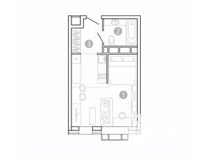 1-к квартира, вторичка, 29м2, 9/15 этаж