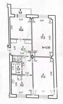 3-к квартира, вторичка, 69м2, 2/5 этаж