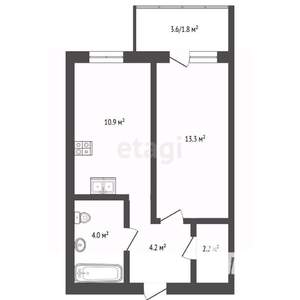 1-к квартира, вторичка, 35м2, 4/9 этаж
