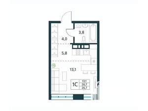 Студия квартира, вторичка, 27м2, 2/10 этаж