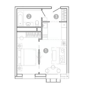 1-к квартира, вторичка, 37м2, 2/15 этаж