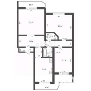 3-к квартира, вторичка, 98м2, 1/4 этаж