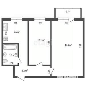 2-к квартира, вторичка, 42м2, 4/5 этаж