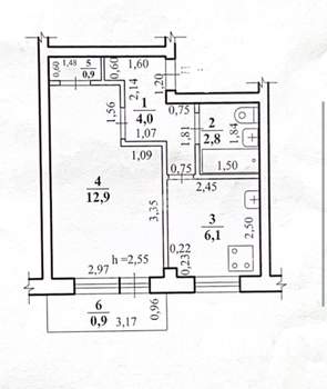 1-к квартира, вторичка, 27м2, 5/5 этаж