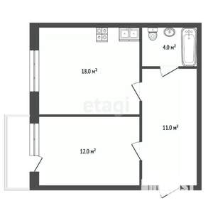 1-к квартира, вторичка, 45м2, 11/16 этаж