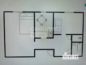 2-к квартира, вторичка, 44м2, 1/5 этаж