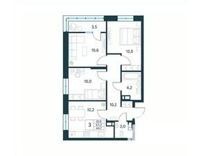 3-к квартира, вторичка, 65м2, 6/18 этаж