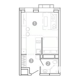 1-к квартира, вторичка, 29м2, 10/15 этаж