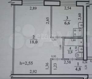 1-к квартира, вторичка, 32м2, 2/5 этаж