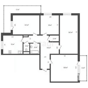 4-к квартира, вторичка, 85м2, 4/5 этаж