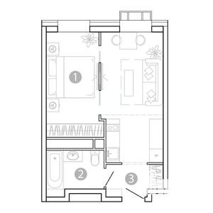1-к квартира, вторичка, 34м2, 8/15 этаж
