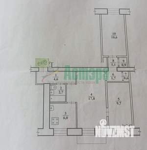 3-к квартира, вторичка, 56м2, 4/5 этаж