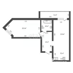 1-к квартира, вторичка, 56м2, 1/10 этаж