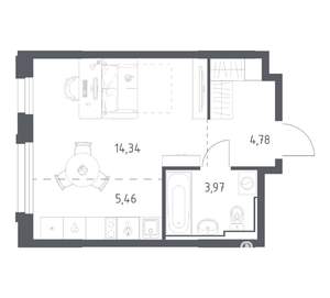 Студия квартира, вторичка, 29м2, 11/17 этаж