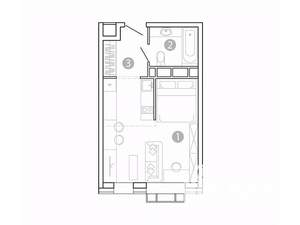 1-к квартира, вторичка, 29м2, 2/15 этаж