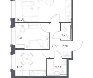 2-к квартира, вторичка, 47м2, 13/17 этаж