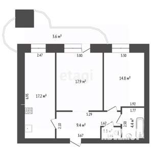 2-к квартира, вторичка, 65м2, 10/10 этаж