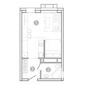 1-к квартира, вторичка, 29м2, 4/15 этаж