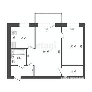 2-к квартира, вторичка, 42м2, 4/5 этаж