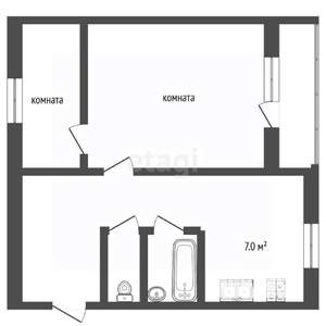2-к квартира, вторичка, 44м2, 2/5 этаж