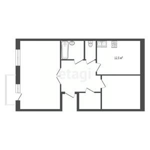 2-к квартира, вторичка, 55м2, 2/5 этаж