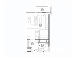 1-к квартира, вторичка, 30м2, 4/15 этаж