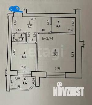 1-к квартира, вторичка, 37м2, 2/3 этаж
