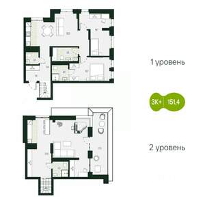 3-к квартира, вторичка, 151м2, 8/17 этаж