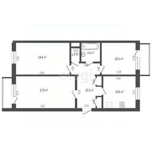3-к квартира, вторичка, 69м2, 5/5 этаж
