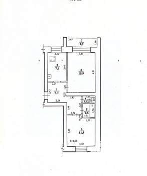 2-к квартира, вторичка, 50м2, 1/5 этаж