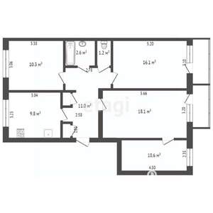 4-к квартира, вторичка, 81м2, 3/5 этаж