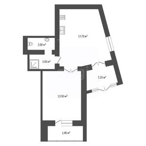 2-к квартира, вторичка, 41м2, 1/7 этаж