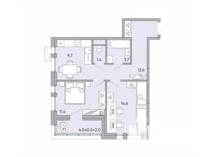 2-к квартира, вторичка, 55м2, 17/18 этаж