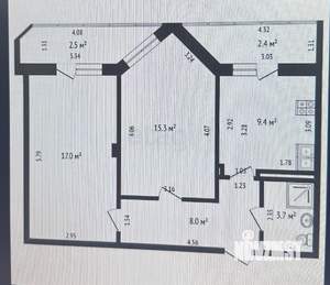 2-к квартира, вторичка, 55м2, 8/16 этаж
