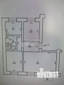 3-к квартира, вторичка, 94м2, 3/4 этаж