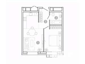 1-к квартира, вторичка, 43м2, 6/15 этаж