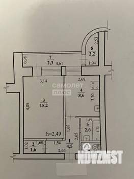 1-к квартира, вторичка, 38м2, 9/10 этаж