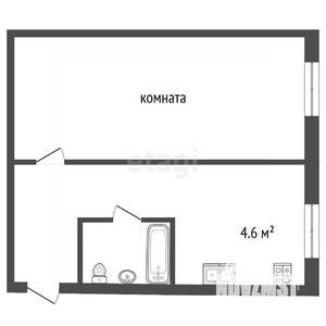 1-к квартира, вторичка, 28м2, 1/5 этаж