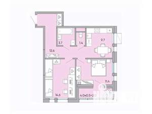 2-к квартира, вторичка, 56м2, 17/18 этаж