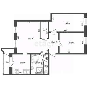3-к квартира, вторичка, 130м2, 4/11 этаж