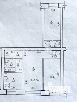 3-к квартира, вторичка, 55м2, 1/4 этаж