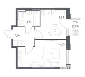 1-к квартира, вторичка, 34м2, 6/17 этаж