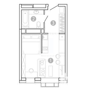 1-к квартира, вторичка, 29м2, 2/15 этаж