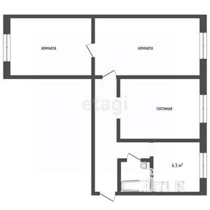 3-к квартира, вторичка, 60м2, 2/5 этаж