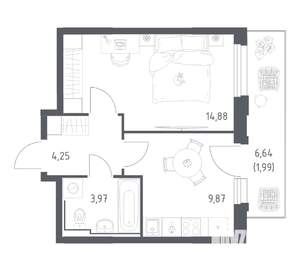 1-к квартира, вторичка, 35м2, 11/17 этаж